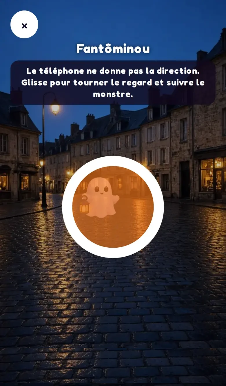 Capture d'un monstre sur un téléphone.